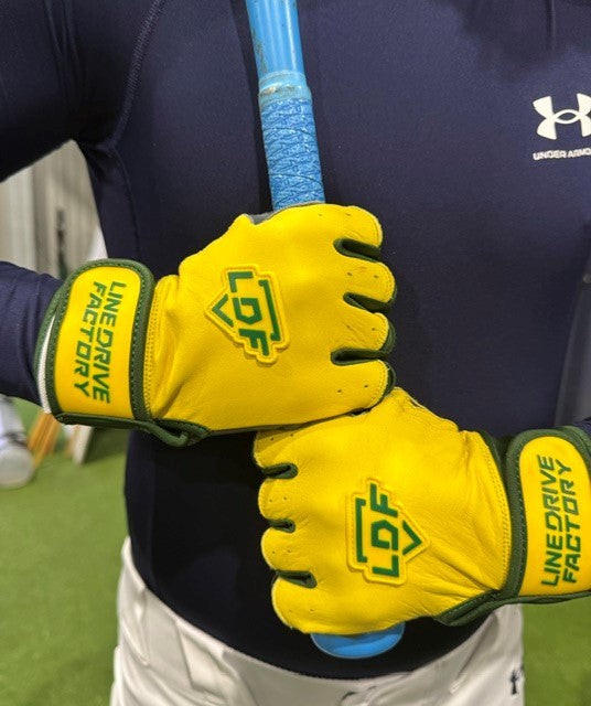 Team Australia - LDF Premium Batting Gloves (Adult) Gold/Green