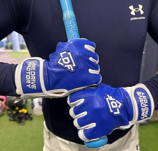 LDF Premium Batting Gloves (Adult & Youth) Royal/White