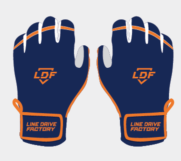 LDF Premium Batting Gloves (Adult & Youth) Navy/Orange