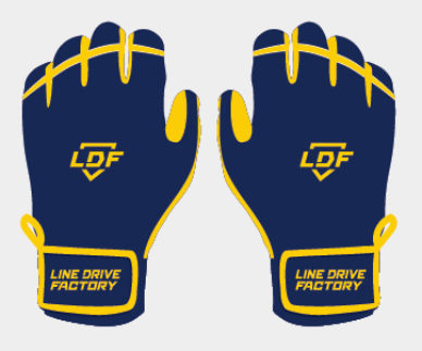 LDF Premium Batting Gloves (Adult & Youth) Navy/Gold