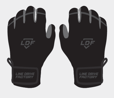 LDF Premium Batting Gloves (Adult & Youth) Black/Charcoal